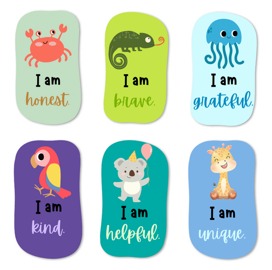 'Illustrated Positivity and Self Belief' Signs - Set of 6