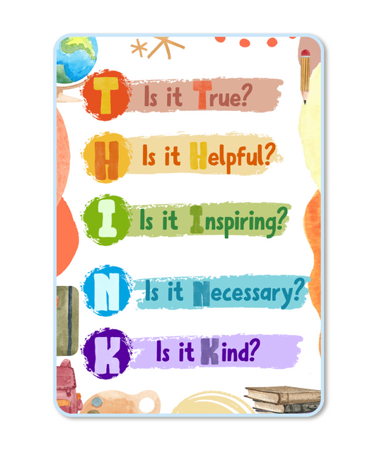 'THINK Before You Act' Positive Behaviour Sign