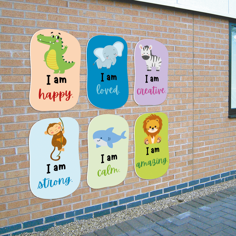 'Illustrated Positivity and Self Belief' Signs - Set of 6