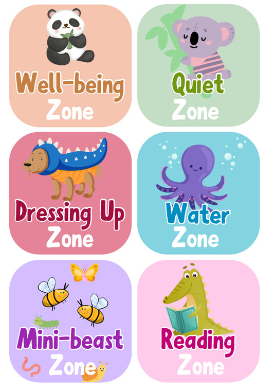 !!NEW!! 'Illustrated Zone Signs SET A' - Set of 6