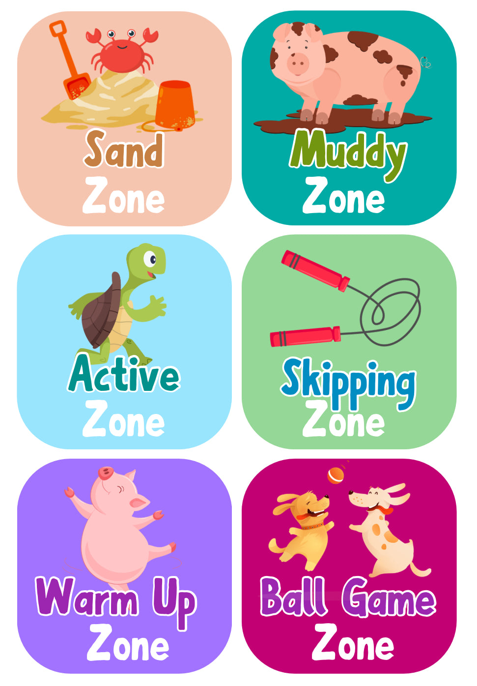 !!NEW!! 'Illustrated Zone Signs SET B' - Set of 6