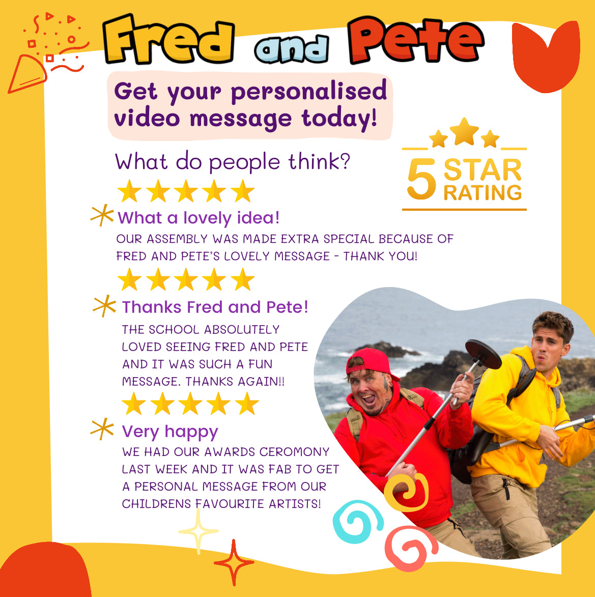 Personalised School Video Message - From Fred and Pete!