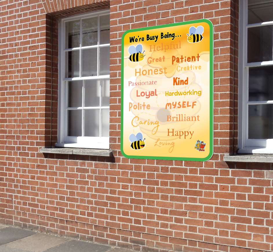 !!NEW!! 'Busy Being...' Our School Values Sign
