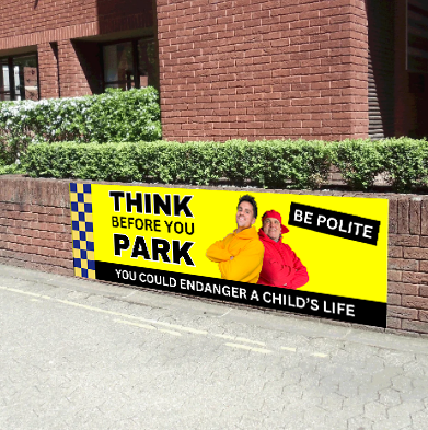 !!NEW!! Think Before You Park - Banner