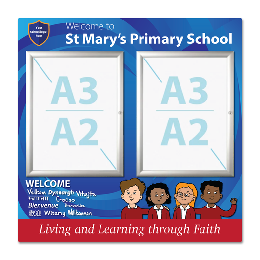 Superior Double Notice Board - Welcome Sign