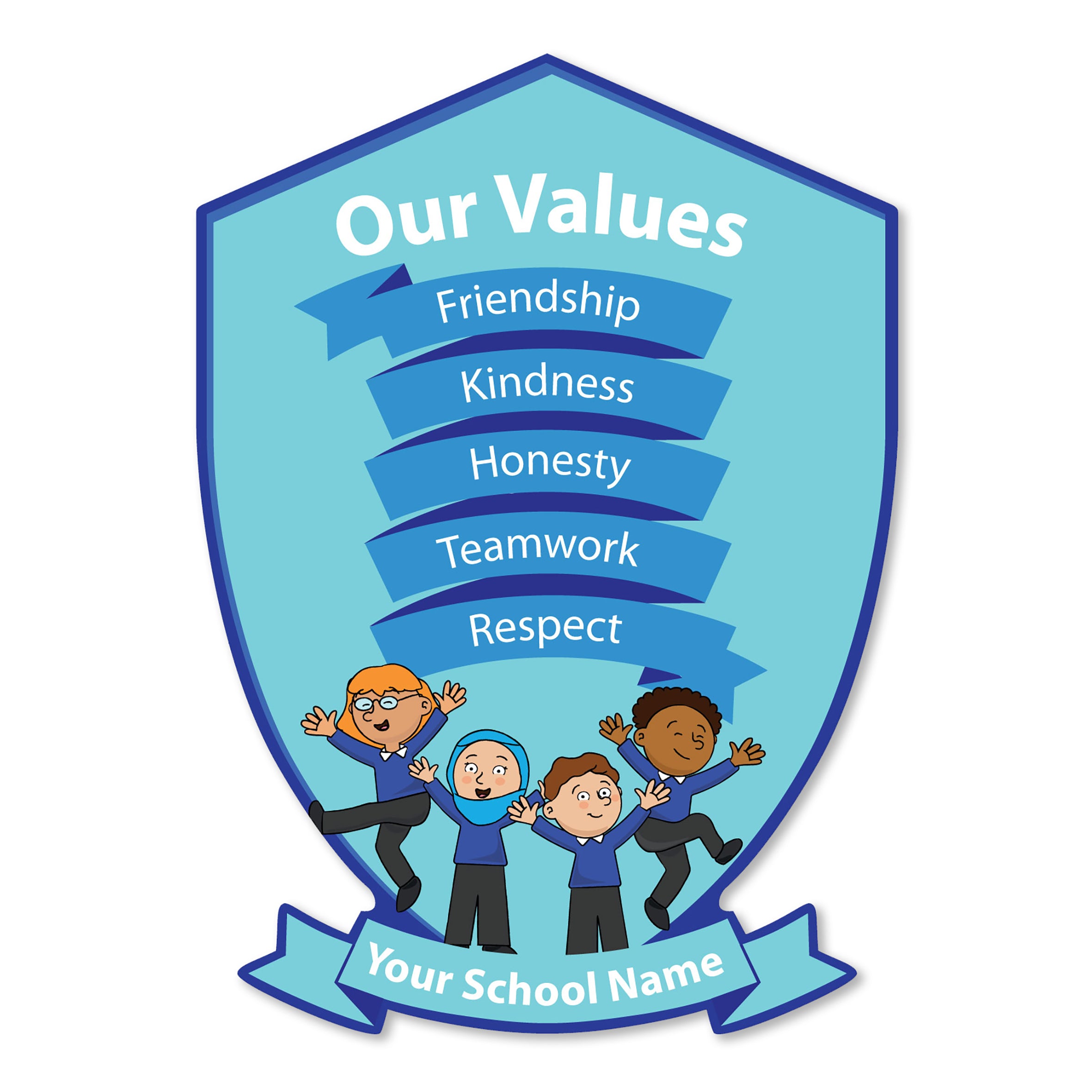 Bespoke Our Values Crest Sign – Fred and Pete