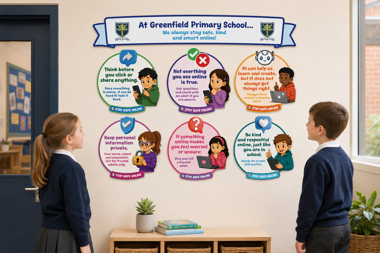Stay Safe Online - Set of 7 Signs