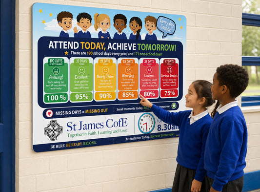 Attend Today, Achieve Tomorrow | School Sign