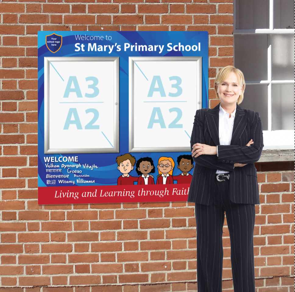 Superior Double Notice Board - Welcome Sign